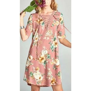 Pink floral dress